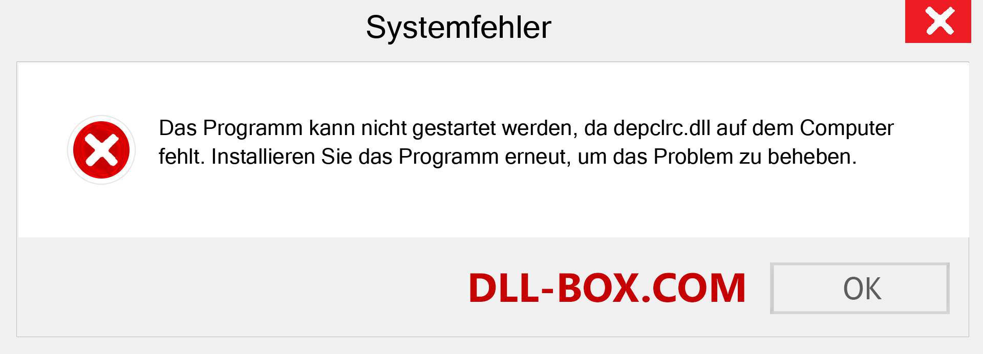 depclrc.dll-Datei fehlt?. Download für Windows 7, 8, 10 - Fix depclrc dll Missing Error unter Windows, Fotos, Bildern